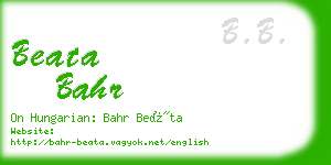 beata bahr business card